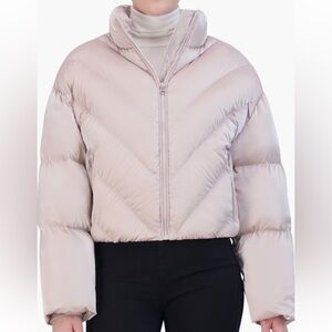 NWT Hudson Jeans Women’s Cropped Chevron Quilted Puffer Jacket Size XL